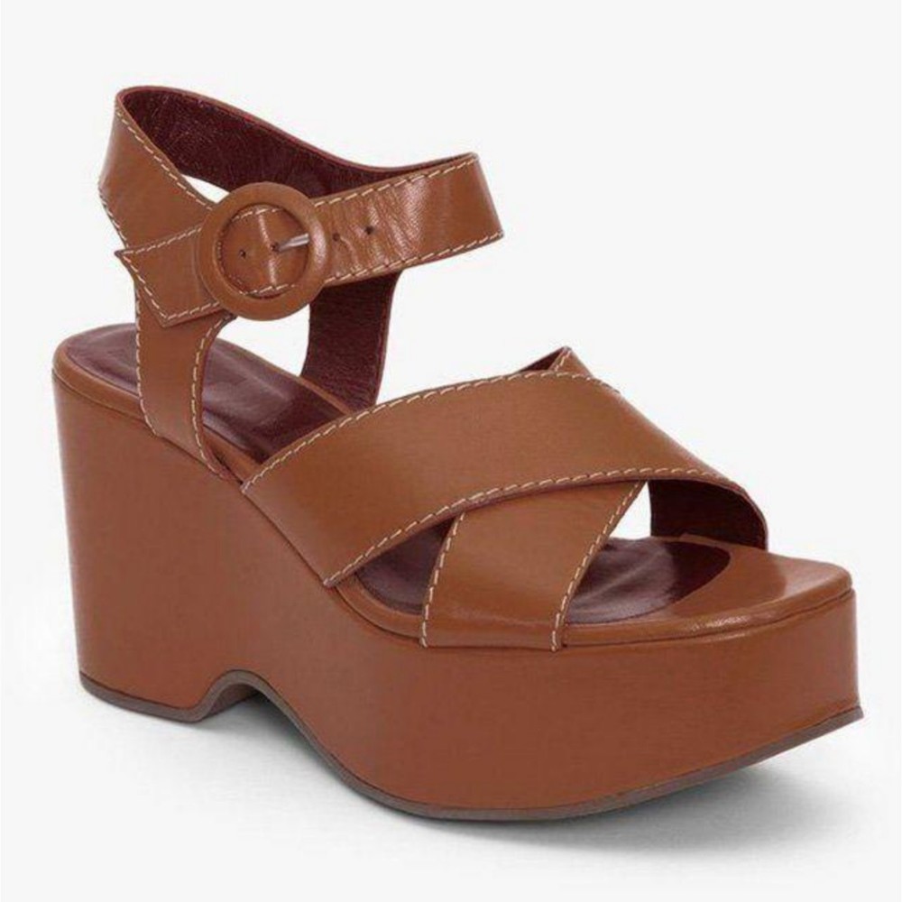 STAUD Jane Platform Sandal Tan 9.5
